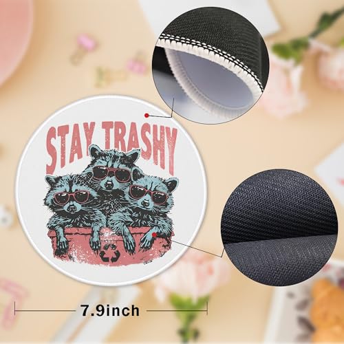 Funny Stay Trashy Raccoon Mouse Pad, Sarcastic Trash Panda Mousepads for Desk Home Office Computers Laptop Accessories, Gifts for Raccoon Lovers, 7.9x7.9 Inch - color: Cute Sloth 35