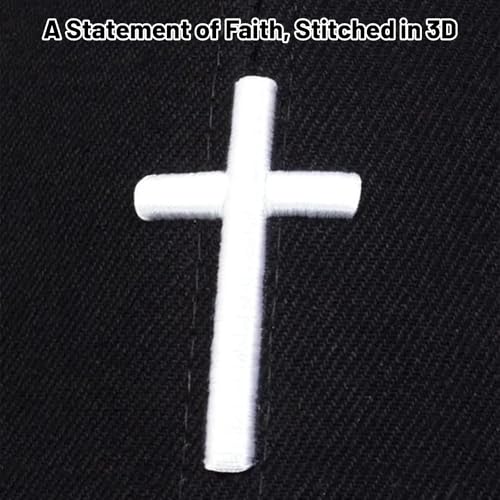 3D Embroidered Christian Hat for Men & Women, Jesus Faith Cross Hat, Religious Gifts for Christians Clothes - color: Cross-black