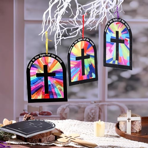 Motipuns 32 Sets Christian Crafts DIY Suncatcher Kit - style: Window