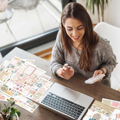 1700+ Functional Decorative Planner Stickers Set (Retro Boho) - color: Retro Boho