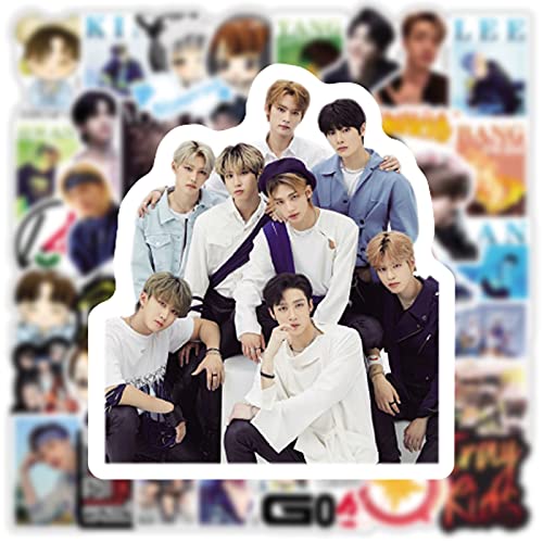 50pcs Stray Kids Stickers, Pop Singer Aesthetic Stickers for Water Bottle Laptop Phone Journal,Gifts for Kid Girl Women Luggage Helmet Skateboard Motorcycle Guitar - color: Stray