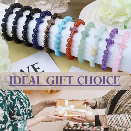 XIANNVXI Crystal Bracelet for Women Men 8 mm Natural Stone Beaded Bracelets Cat Bracelets Cross Bracelets Heart Bracelelt Jewelry for Women Birthday Gifts Stretch Bracelet - color: Blue - Amazonite