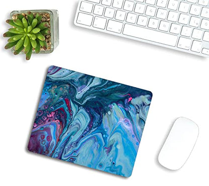 Small Mouse Pad 7.9 x 9.5 Inch, Blue Fluid Art Design Mousepad with Washable Non-Slip Rubber Base Mousepads, Computer Mouse Pads for Wireless Mouse - color: TSP156