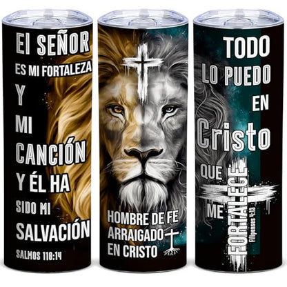 TUMBTU Spanish Christian Tumbler,Religious Tumbler for Men,Faith Lovers - color: Black