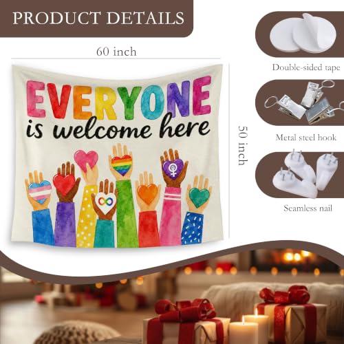 HUGANE Everyone Is Welcome Here Tapestry Wall Decor 50x60 Inch - color: colour-11