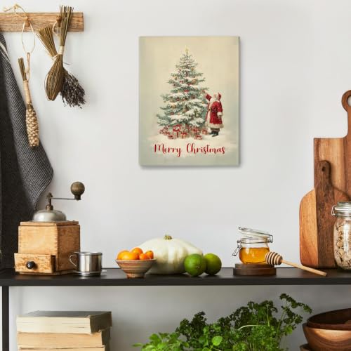 SHQIEUDH Merry Christmas Tree Santa Winter Wall Art Decor Framed 11x14 - color: christmas-05