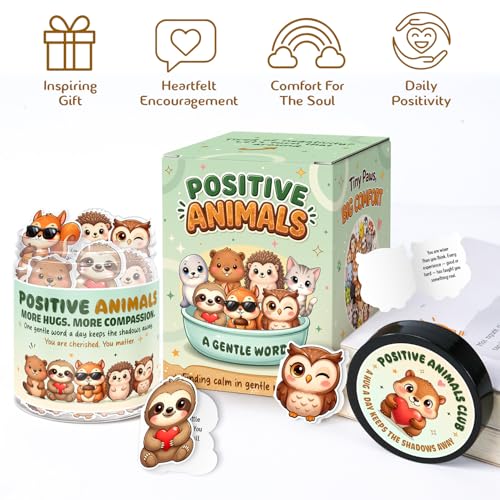 Positive Animals Jar, 60 Pcs Animal Affirmation Cards - color: Animals