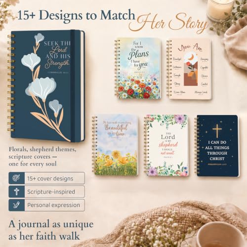 Hardcover Blank Christian Notebook – 140 Pages – Seek the Lord - color: Blue
