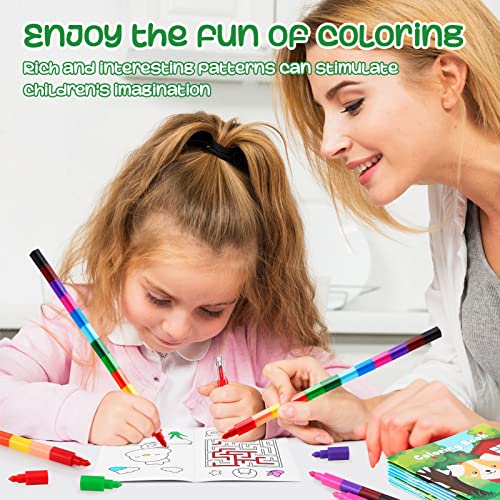 BenLouis 24 Farm Animal Mini Coloring Books with 24 Crayons for Kids Bulk - style: Farm