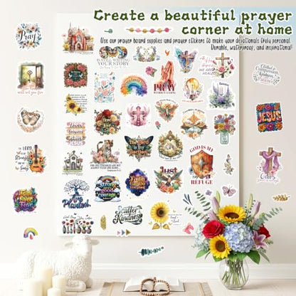 200PCS Christian Stickers, Bible Stickers Vinyl Pack for Bible Journaling