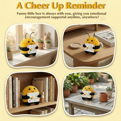 MUJUZE Bee Gifts for Women, 16 oz Tumbler & Crochet Bee Gift Set - color: Bee Happy Cup Set