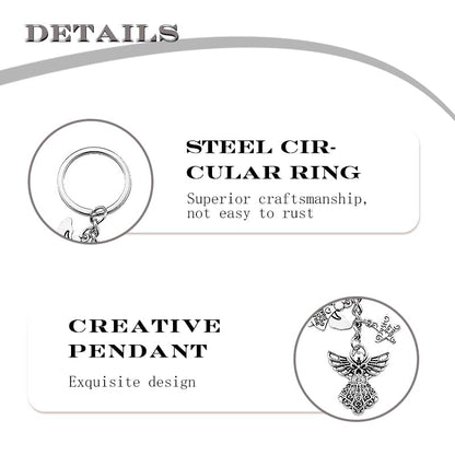 Angel Keychain for Friend Family Baptism Religioca Gifts Stainless Steel Inspirational Christian Key Chain for Religioca Believer Faith Spiritual Easter Gift
