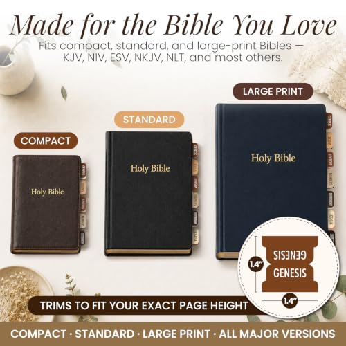 90 Christian Bible Tabs for Women, Men & Kids - Brown - color: Brown