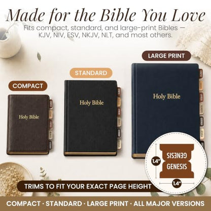 90 Christian Bible Tabs for Women, Men & Kids - Brown - color: Brown