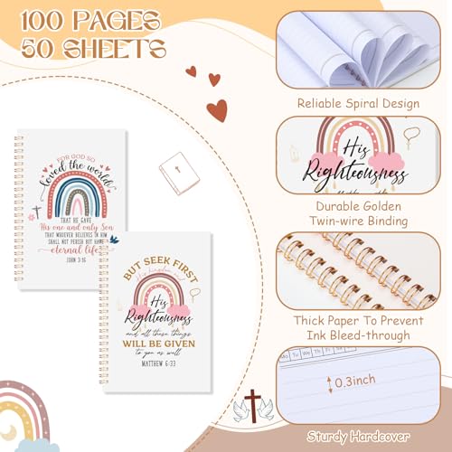 Supervitae 12 Pack Christian Journals Notebooks Gifts for Women,Rainbow - style: Rainbow