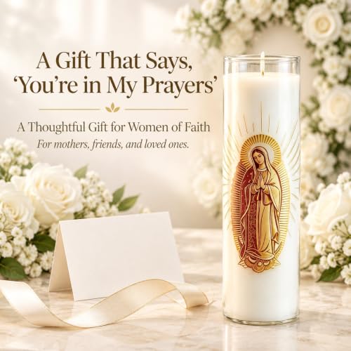 Guadalupe Beeswax Pillar Candle, 68Hr Burn, 1 Pack, White - color: White