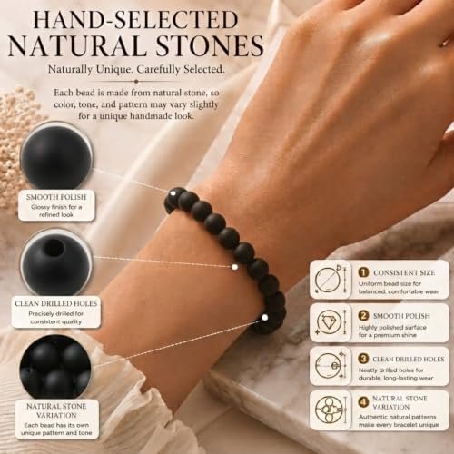 Cherry Tree Collection 100PCS 6mm Black Agate Matte Round Bead Craft Kit - color: black agate matte, size: 6mm
