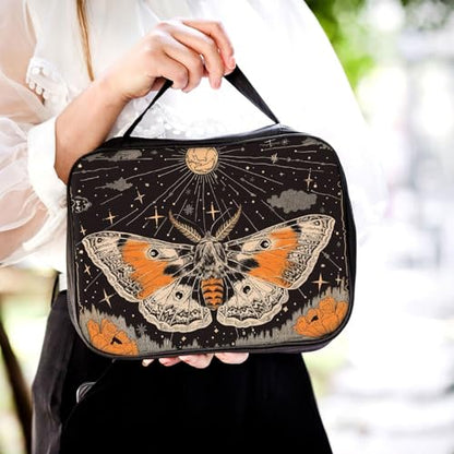 Bible Cover for Women Kids, Bible Carrying Case Church Bag Bible Protective with Zippered Back Pocket, Gift for Adults Lady Women Men, Moth - color: Moth