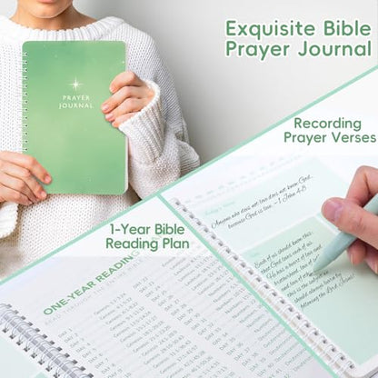 XKDOUS 50 Bible Study Supplies Journaling Kit with Journal and Case, Green - color: Green