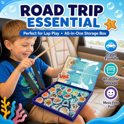 TRAVOFUN Magnetic Fishing Game | Travel Toys for Toddlers 3-5 - style: Fishing Game