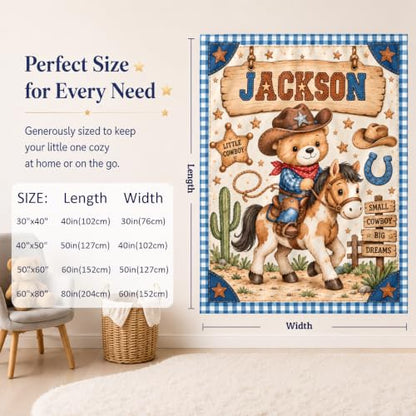 Custom Baby Blanket for Boys, Personalized Baby Blanket with Name for Gift - color: Cute Little Bear - Spaceship