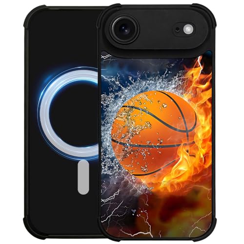 DAIZAG Case for iPhone 17 Air,[Compatible with Magsafe] Air-Guard Corners Shockproof Soft Phone Cover for Boy Men Gift,Ice Fire Basketball - color: Ice Fire Basketball, size: iPhone 17 Air