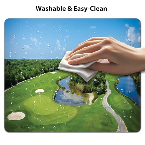 Aerial Tropical Golf Course Landscape Mouse Pad, Country Club View Desk Mat - color: Custom Designs Art 045