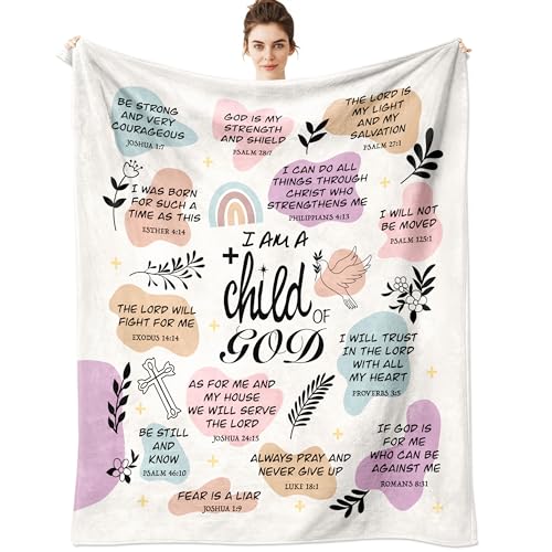 Christian Gifts for Women,Baptism Gifts for Girl,Christian Blanket 60"x50" - color: Multi-2