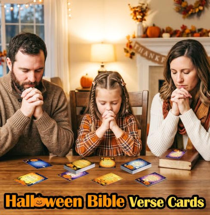 100 Pcs Halloween Scripture Cards, Gospel Tracts Pocket Prayer Cards Bulk - style: Halloween
