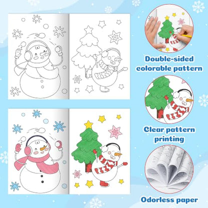 ANGOLIO Winter Snowman Coloring Books for Kids - 24 PCS Winter Party Favors - style: Art Deco