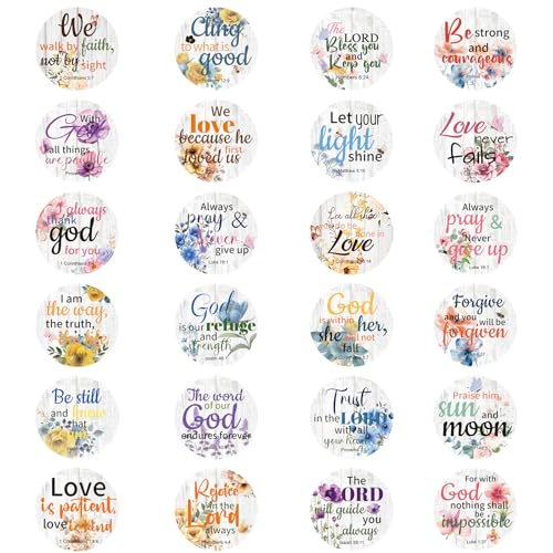 600 Pcs Bible Verse Stickers 24 Styles Floral Scripture Stickers - style: Floral