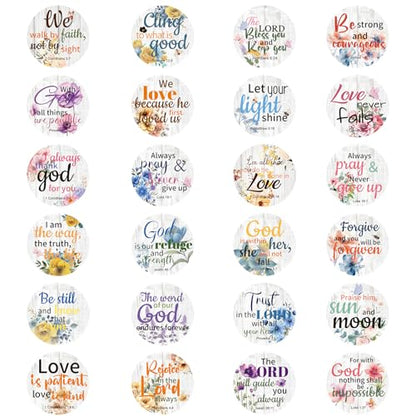 600 Pcs Bible Verse Stickers 24 Styles Floral Scripture Stickers - style: Floral