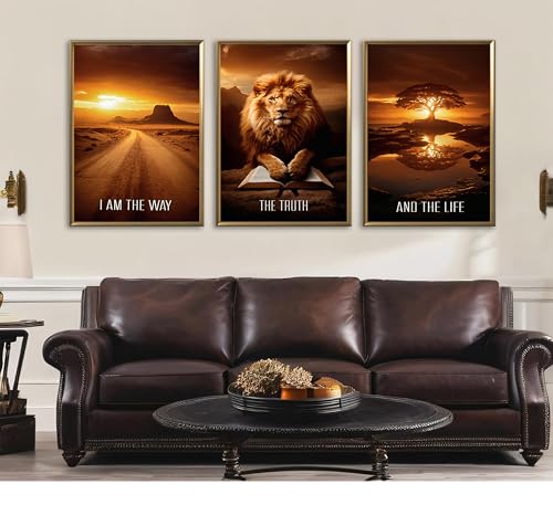 JWDXNOOK 3 Pcs Christian Faith Canvas Prints Wall Art 16x24 Inches Unframed - color: Yellowish brown, size: 16x24Unframed