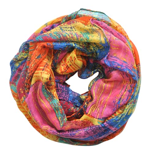 Jersey Knit Infinity Scarf Colorful Head Wrap for Travel - color: Color-b06