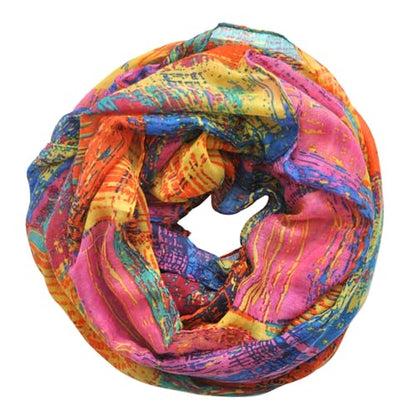 Jersey Knit Infinity Scarf Colorful Head Wrap for Travel - color: Color-b06