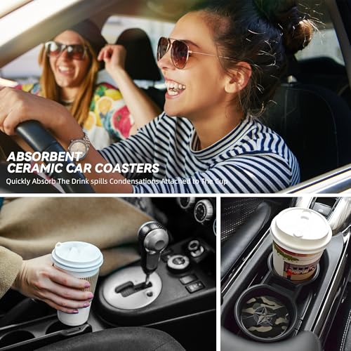 Car Coasters for Cup Holder 2 Pack - Camo Star - color: Camo Star