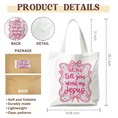 Christian Canvas Tote Bag, Bible Verse Reusable Shopping Bag - color: Bible-1