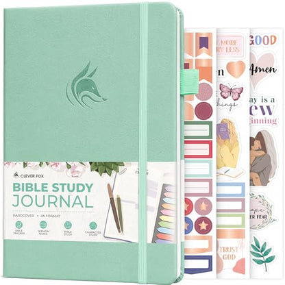Clever Fox Bible Study Journal, Guide, Supplies for Women A5 Mint Cream - color: Mint Cream, size: A5 (5.8'' x 8.3'')