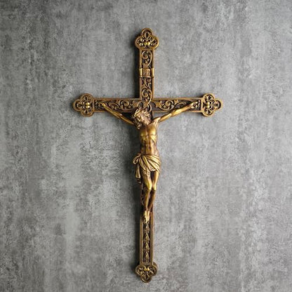 BC Catholic Crucifix Wall Cross 12" H Jesus Cross for Wall