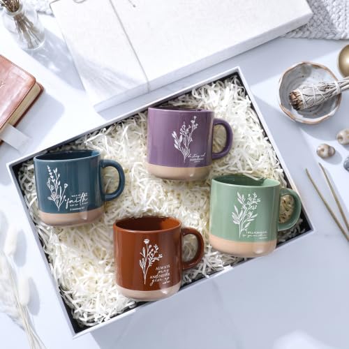 Didaey 10 Pcs Christian Gifts Bulk for Women, Religious Bible Verse Mugs - color: Bright Color