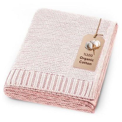 Organic Baby Blanket – 100% Organic Cotton | Ultra-Soft Breathable Newborn Receiving Blanket | Hypoallergenic, Chemical-Free | Unisex Baby Gift | 30x40 Inches (Pink) - color: Pink