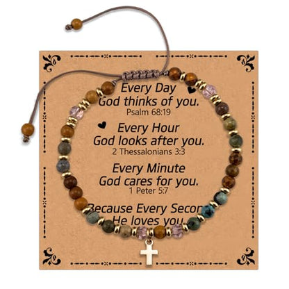 Baptism Gifts for Women Inspirational Faith Christian Beaded Bracelet