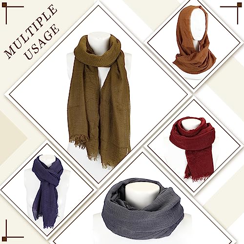 Geyoga 6 Pcs Women Scarf Shawl Hijab Scarves - color: Dark Colors