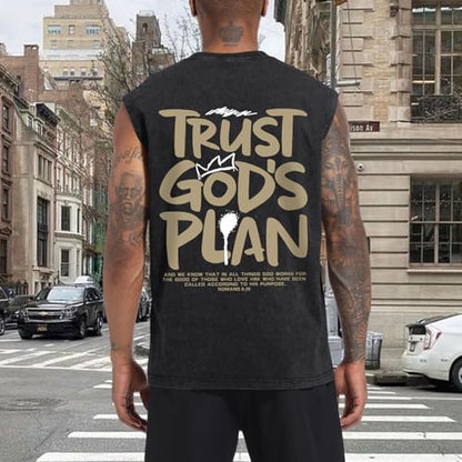 BINTEHGS Mens Sleeveless Graphic Tees Christian Tank Tops Workout Cut Off Shirt Acid Wash Gym Tanks Religious Faith Tee - color: Black, size: XX-Large