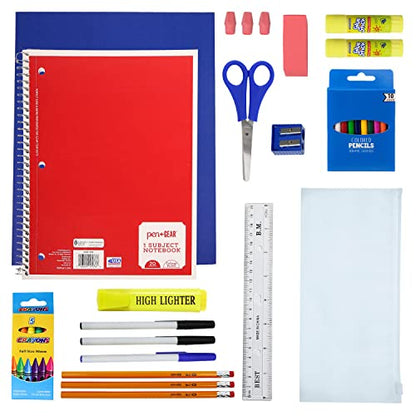 12 Packs 17" Bulk Backpacks with 34 Piece School Supply Kit, 12 Colors - color: 2 Tone, size: 34 Piece SS Kit