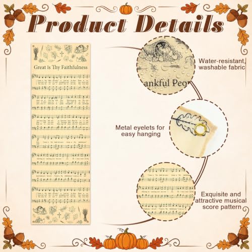 Hosuly 4 Pack Thanksgiving Hymn Banners 2x6 Feet Church Sanctuary Decor - size: 2 x 6 Feet, style: Thanksgiving