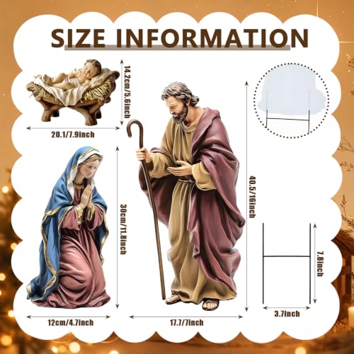 Amyhill 3 Pack Christmas Decoration Outdoor, Outdoor Nativity Scene Stakes - style: Nativity