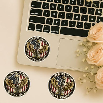 4 Pcs Patriotic Military Stickers - Stand for the Flag Kneel for the Cross - color: Patriotic Sticker