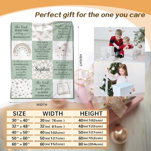 Personalized Baby Blankets with Name Christian Baby Gifts Cute Blanket - color: Color B