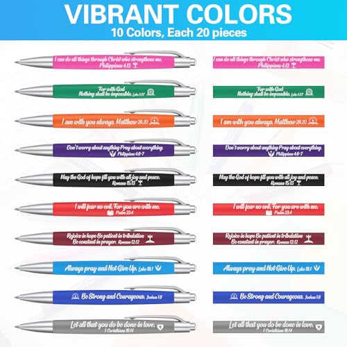 Gueevin 200 Pcs Inspirational Pens Employee Gift, Bible Verse - style: Bible Verse